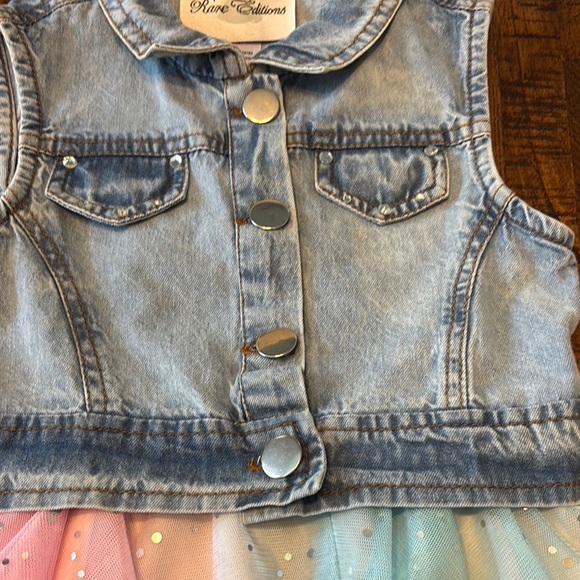 Denim and Pastel Layered Dress - Picture 7 of 15